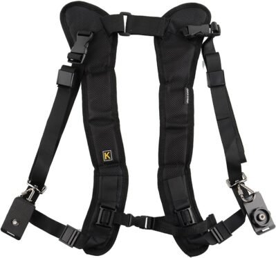 [SARDFXUL] ダブルショルダーカメラストラップ調整可能デュアルカメラストラップ調整可能なDSLRカメラストラップクイックリリースアクセサリーカメラショルダーストラップクイックリリーススリングクリップベルト