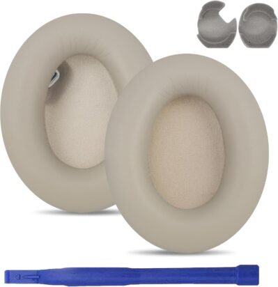 Sony WH-1000XM4（WH1000XM4）ヘッドフォン、ソフトプロテインレザークッション、厚いメモリフォーム、センサーの影響を受けない（シャンパンゴールド）のXM4交換用イヤパッド