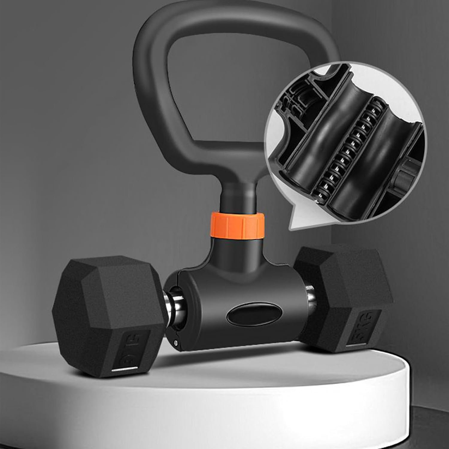 Kettlebell Converterハンドル-Dumbbell Converter |調整可能なダンベルコンバーターハンドルケトルベルハンドルダンベルメンスポーツ調整可能なウェイトフィットネスベルバーベルコンバーターセットバーベル - 이미지 2