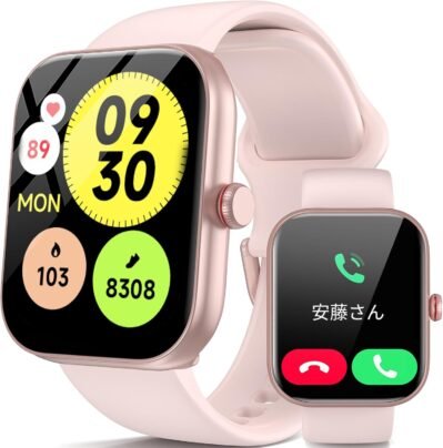 スマートウォッチ、iPhone互換、2024イノベーション、1.91 “大画面、Bluetooth 5.3呼び出し、Alexa互換、Android互換、100エクササイズモード、IP68防水、アクティビティメーター、着信メッセージ