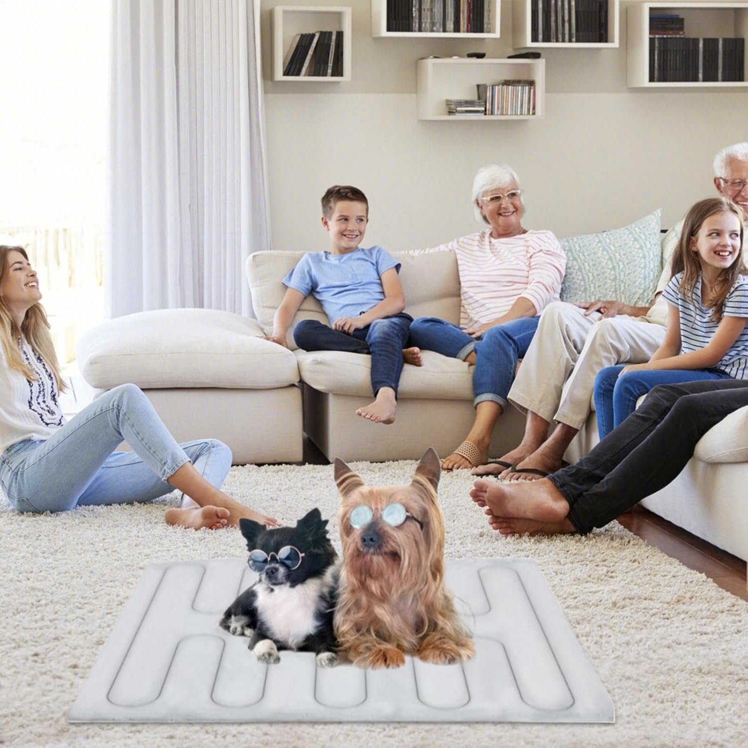 ペット用冷却マット、犬用冷却パッド| 屋内外兼用防水カバーケージケージベッド旅行キャンプトレーニング - 이미지 2