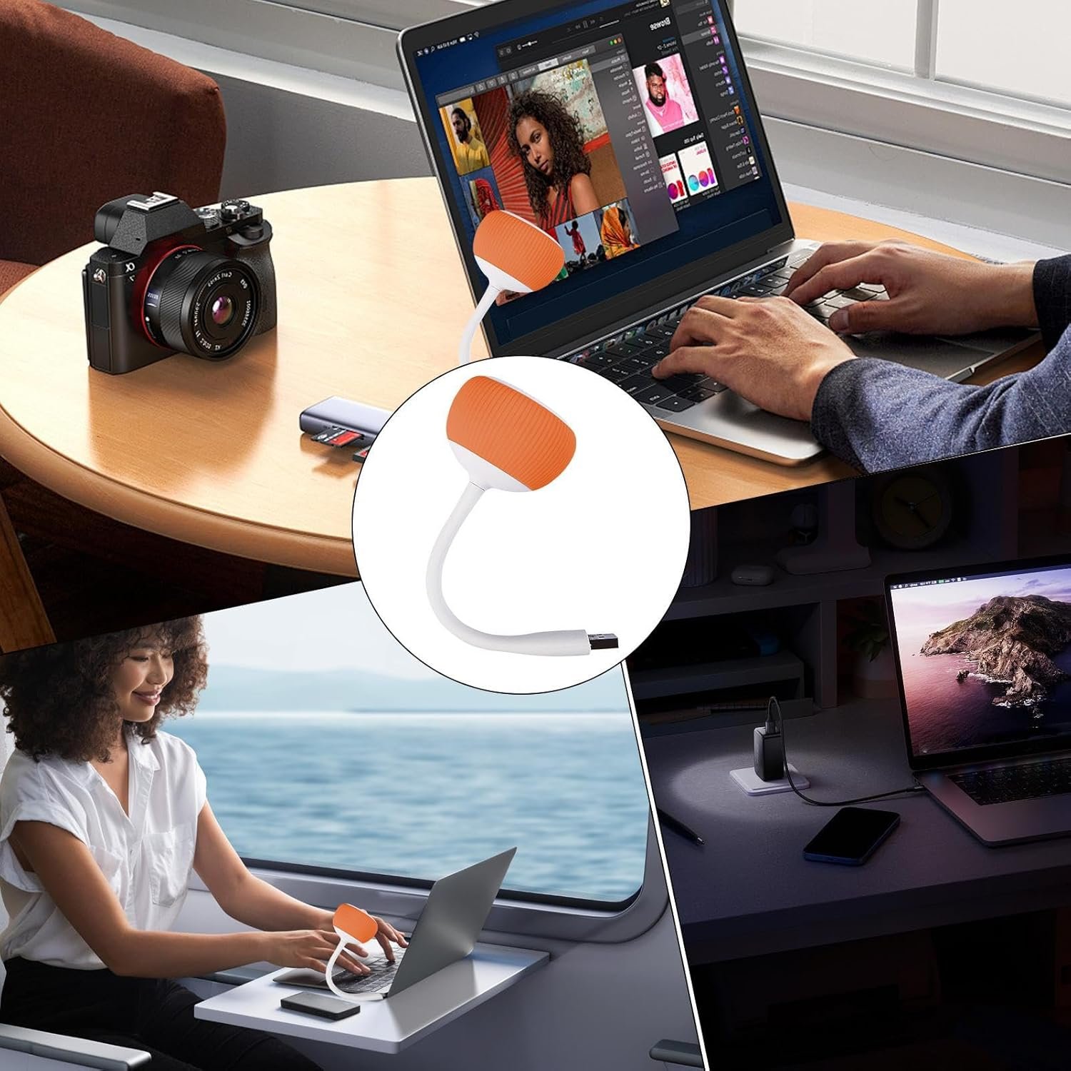 小さなコンピュータースピーカー - 柔軟なケーブルを備えたポータブルUSBデスクトップサウンドバー、クリアステレオ出力|仕事、勉強、会議、ラップトップまたはPCの使用、コンパクトデザイン、大量のミニスピーカーの理想に最適です - 이미지 2