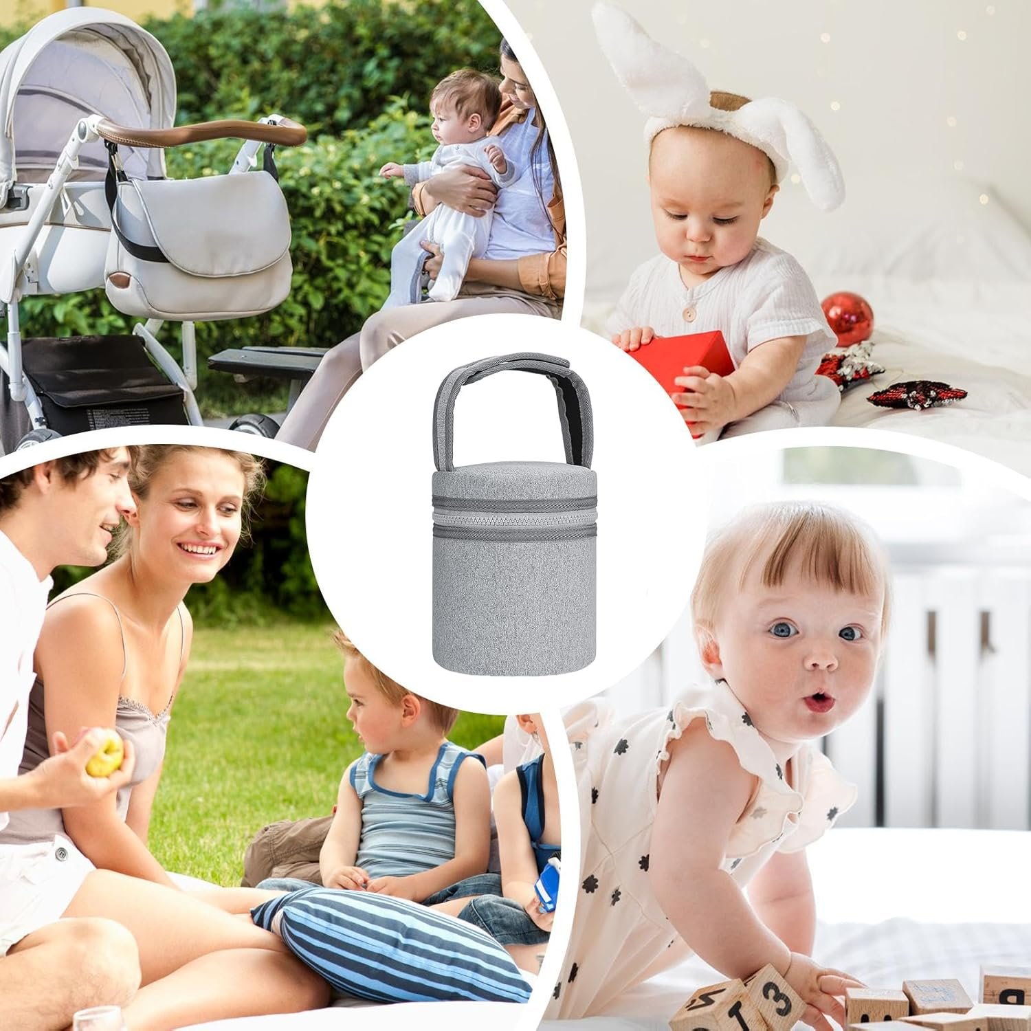 母乳クーラーバッグ-6ボトル収納ショルダーストラップ付きアイスパック|アイスパック付きの哺乳瓶クーラーバッグ、保育園、看護ママ、旅行、ピクニック、フルーツ、ドリンク、ブラック用の小さなクーラーランチバッグ - 이미지 4