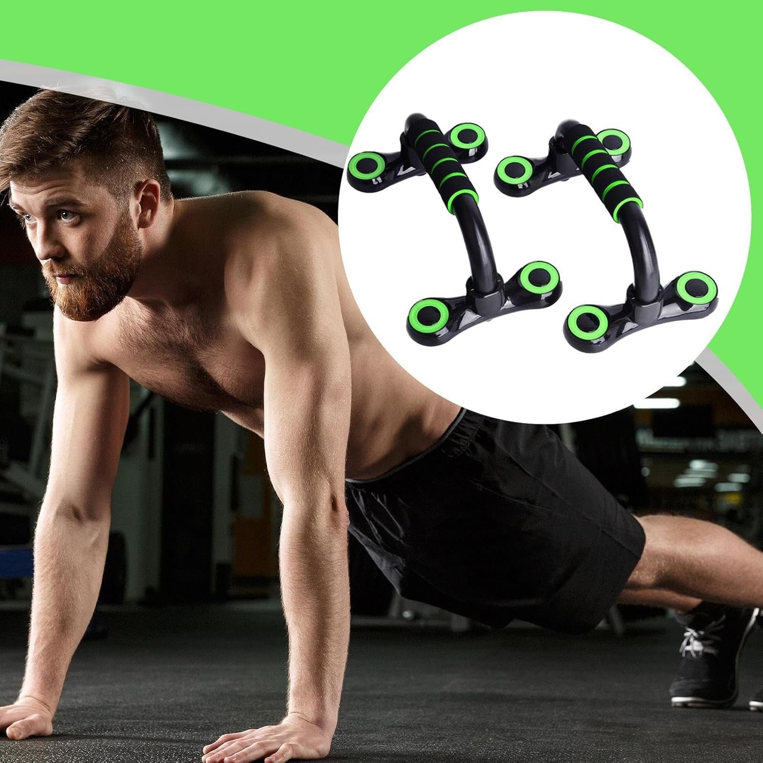 プッシュアップボード -プッシュアップスタンド| 1 ペア人間工学に基づいた腕立て伏せブラケット、調整可能なトレーニングはホームフィットネスエクササイズのための屋外の板方針体重トレーニングジム機器の男性と女性のための機器 - 이미지 2