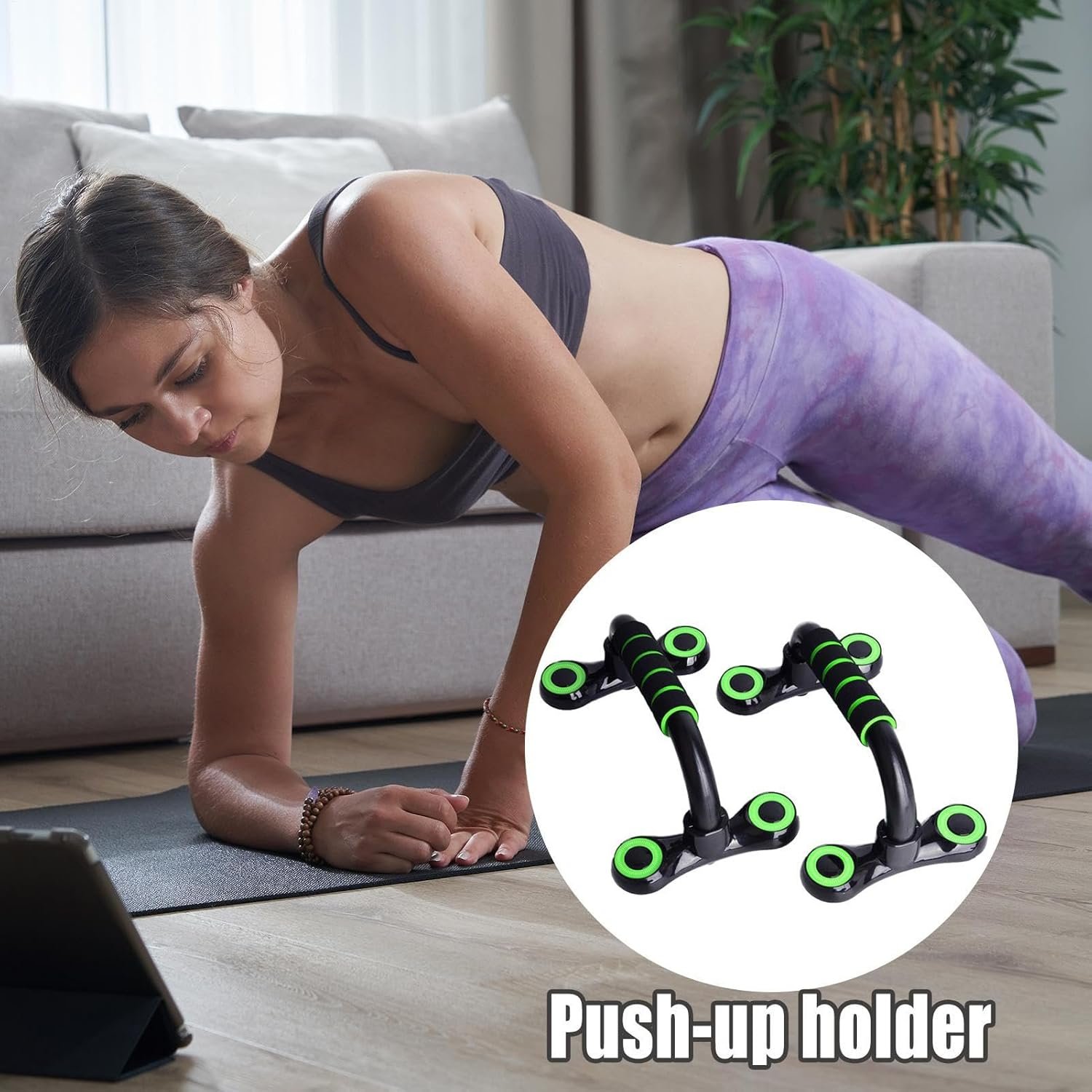 プッシュアップボード -プッシュアップスタンド| 1 ペア人間工学に基づいた腕立て伏せブラケット、調整可能なトレーニングはホームフィットネスエクササイズのための屋外の板方針体重トレーニングジム機器の男性と女性のための機器 - 이미지 3