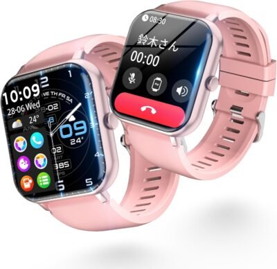 Smart Watch（2024 New）Bluetooth 5.3通話、ライン/メッセージ通知、100種類の移動モード、300以上の無料ダイヤル設定、GPS移動録音、長持ちするバッテリー、IP68ダストプルーフ、防水、