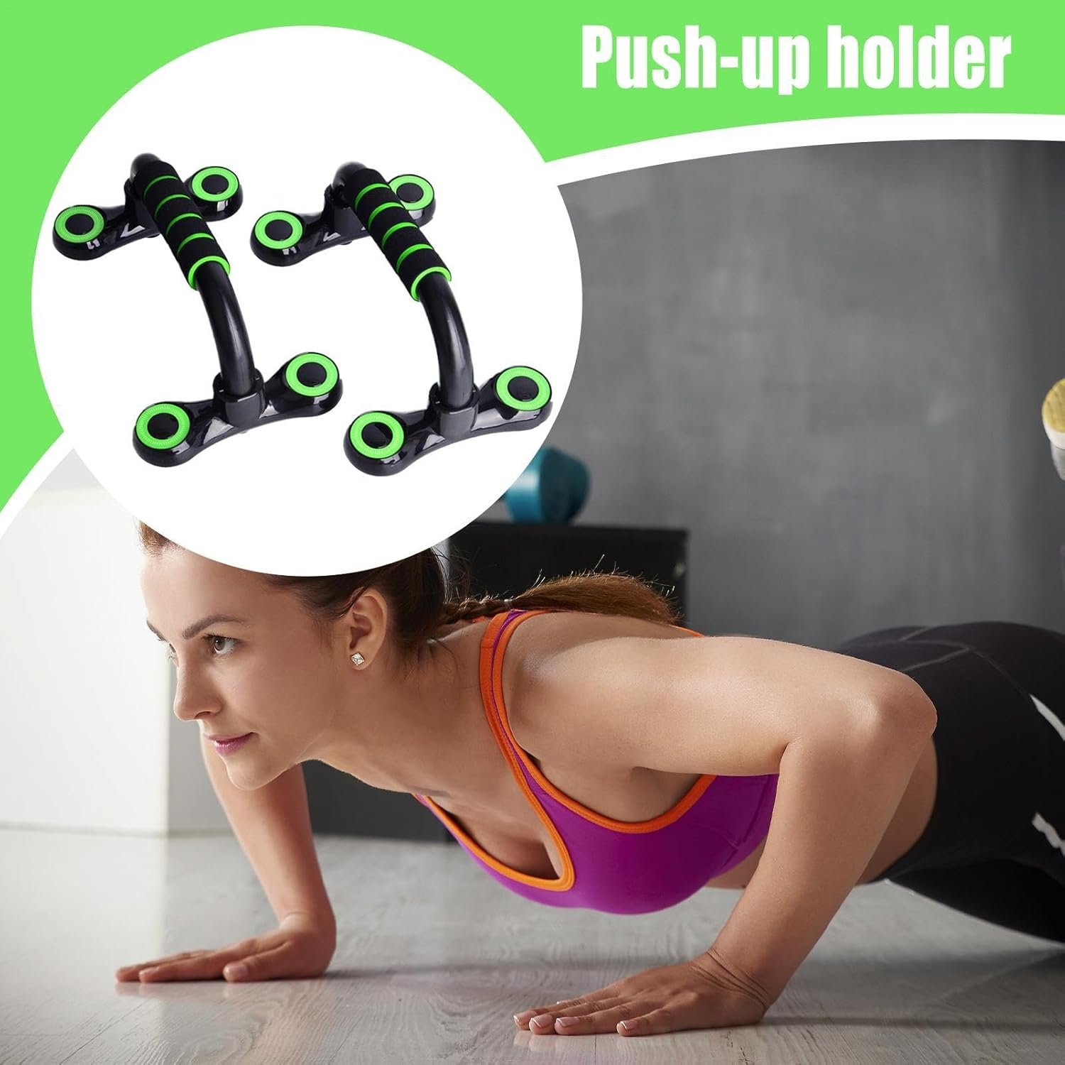 プッシュアップボード -プッシュアップスタンド| 1 ペア人間工学に基づいた腕立て伏せブラケット、調整可能なトレーニングはホームフィットネスエクササイズのための屋外の板方針体重トレーニングジム機器の男性と女性のための機器 - 이미지 4