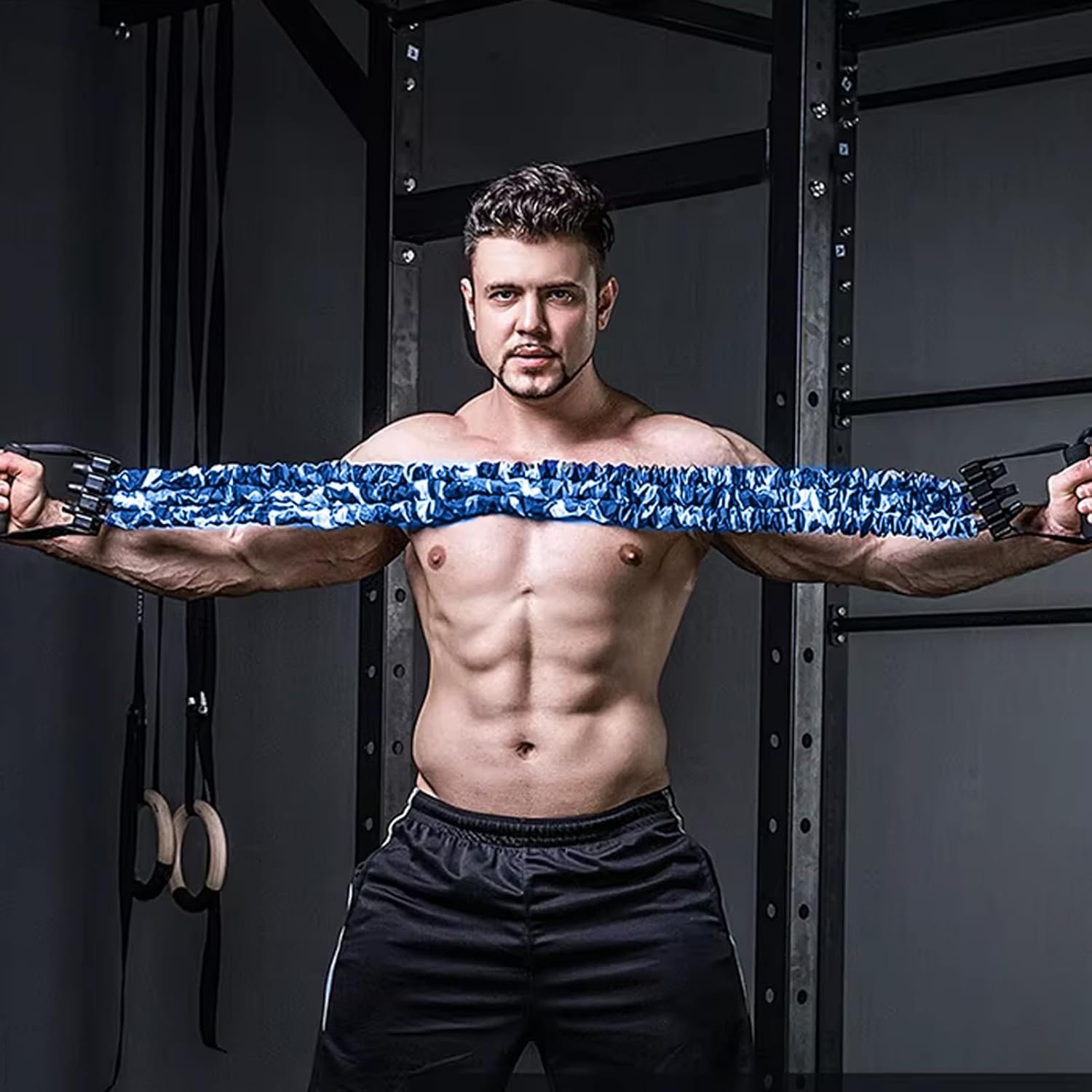 トレーニングストレッチバンド、エクササイズストレッチバンド、胸エキスパンダーとペダルプーラー、スポーツ用の軽量3ホール抵抗ストレッチャー、ヨガ、ジム、リハビリテーション、エクササイズ - 이미지 7