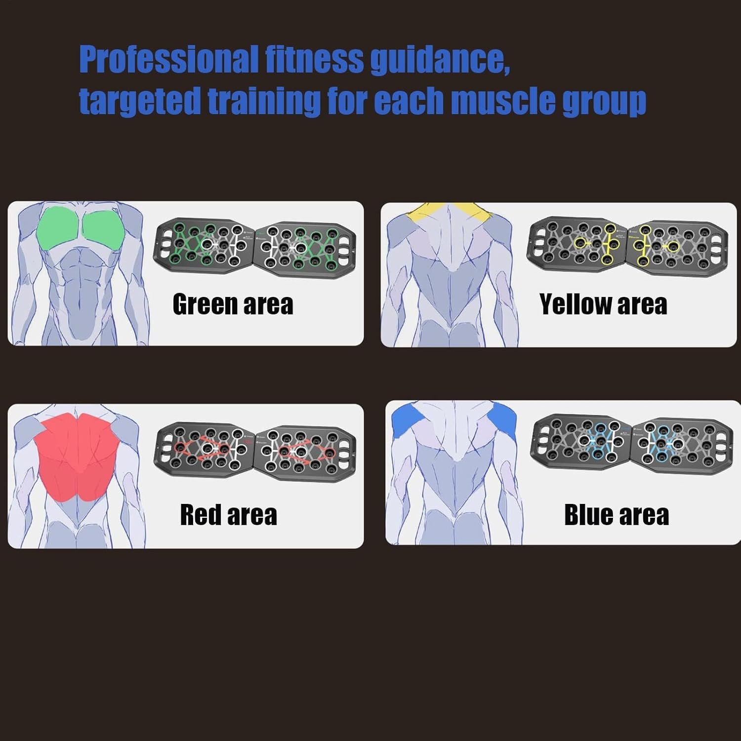 プッシュアップボード - 折りたたみ式の腕立て伏せボード|家庭用訓練機器|滑り止めの腕立て伏せは、男性用のボード、筋肉の運動とフィットネスのためのホームワークアウト機器を支持します - 이미지 5