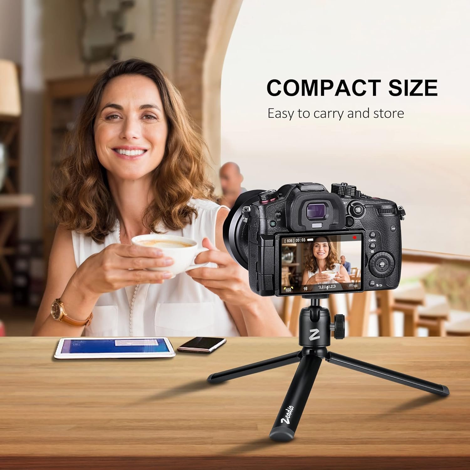 Zeadio Tripod Mini Head Metal Metal Mountアダプター1/4 "および3/8"のネジ穴、カムコーダー、DSLR、モノポッド、スライダー、三脚、セルフィースティックなど - 이미지 3