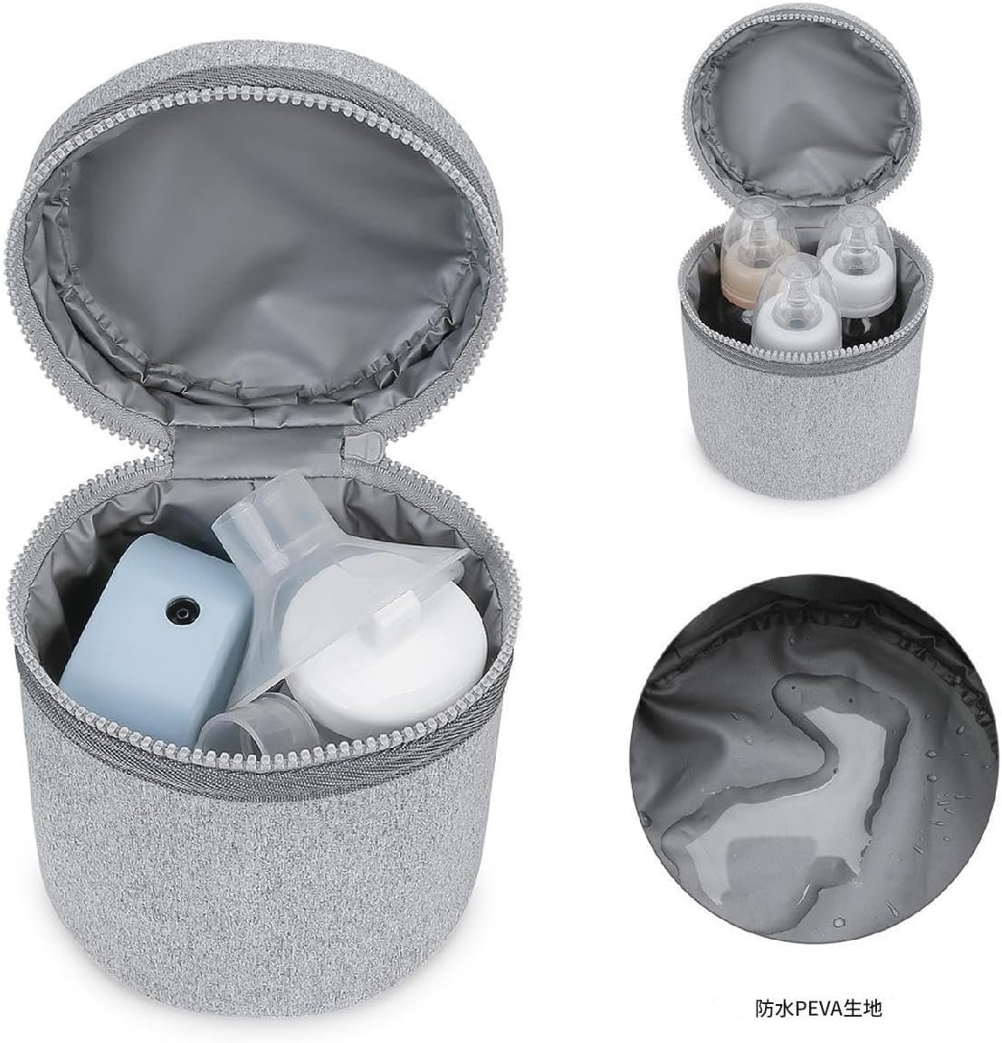 母乳クーラーバッグ-6ボトル収納ショルダーストラップ付きアイスパック|アイスパック付きの哺乳瓶クーラーバッグ、保育園、看護ママ、旅行、ピクニック、フルーツ、ドリンク、ブラック用の小さなクーラーランチバッグ - 이미지 6