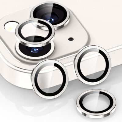 [Set of 3] iPhone 13/13ミニ、カメラフィルム、アルミニウム合金、9H強化ガラス、iPhone 13/13ミニ、カメラ保護、スクラッチ耐性、衝撃性、耐衝撃性、