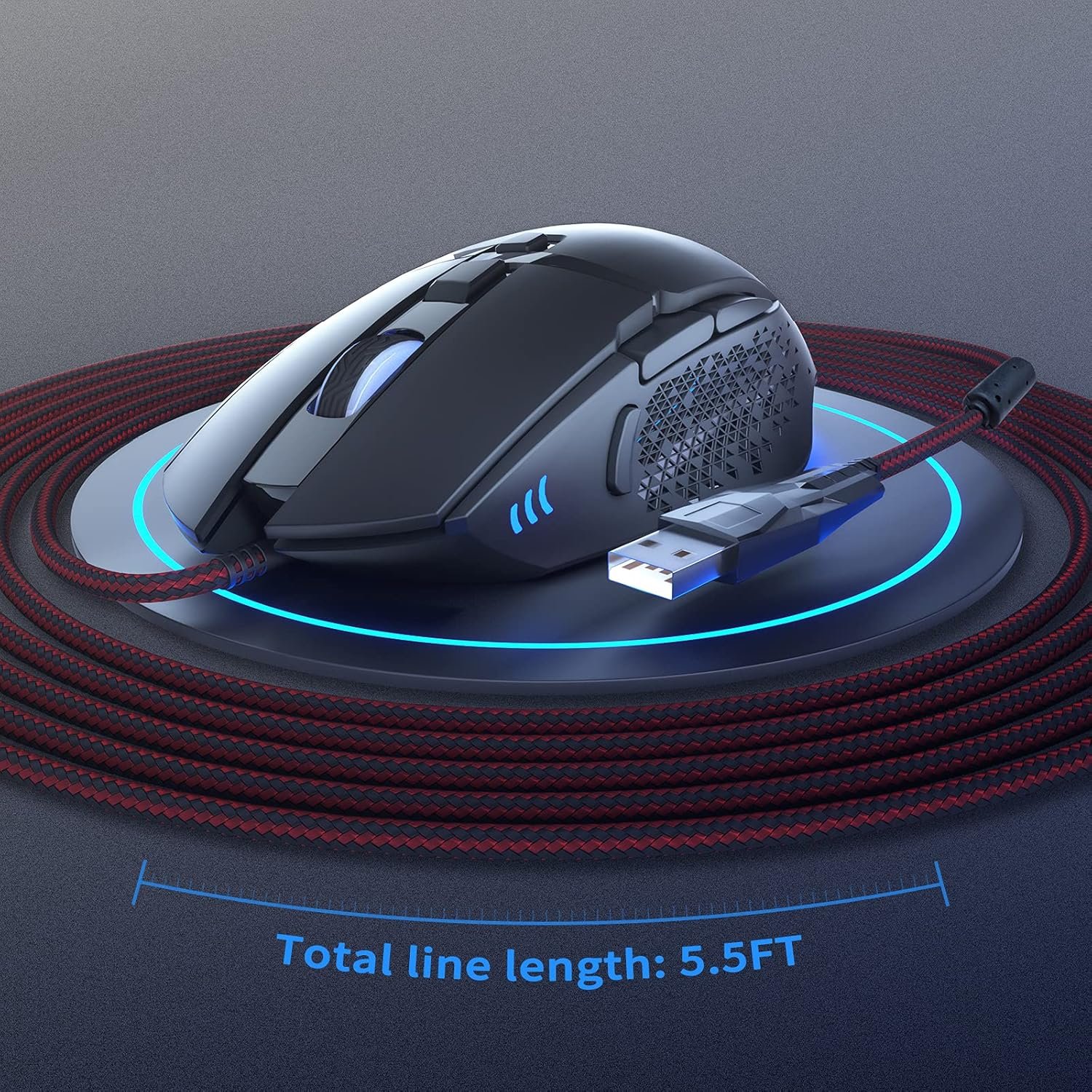 QYD Q309ゲーミングマウス有線ゲームPCマウス7200調整可能なDPIエルゴノミックデザインUSBゲーミングマウスサポートBig Hands 8プログラムボタンLED呼吸ライトRGBマウスコンピューターノートゲーミングマウス - 이미지 6