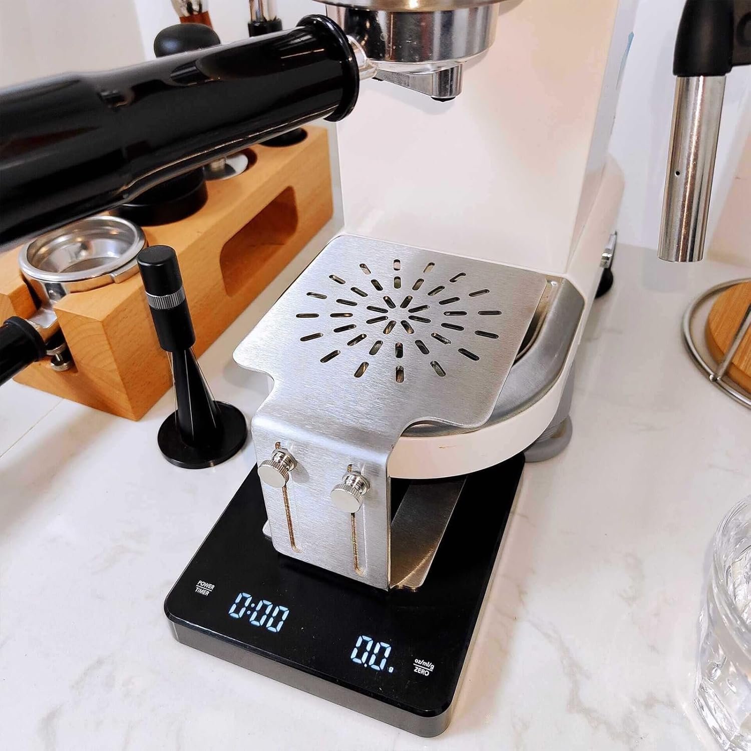 コーヒーラックバルブステム電子スケールスタンドコーヒー保護ラック電子スケールコーヒーマシンのエスプレッソマシンスケールの計量スタンド - 이미지 4