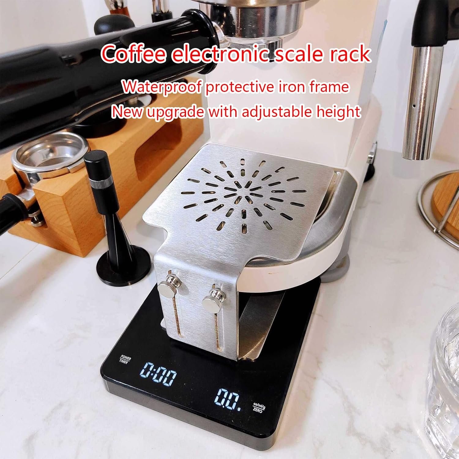 コーヒーラックバルブステム電子スケールスタンドコーヒー保護ラック電子スケールコーヒーマシンのエスプレッソマシンスケールの計量スタンド - 이미지 5