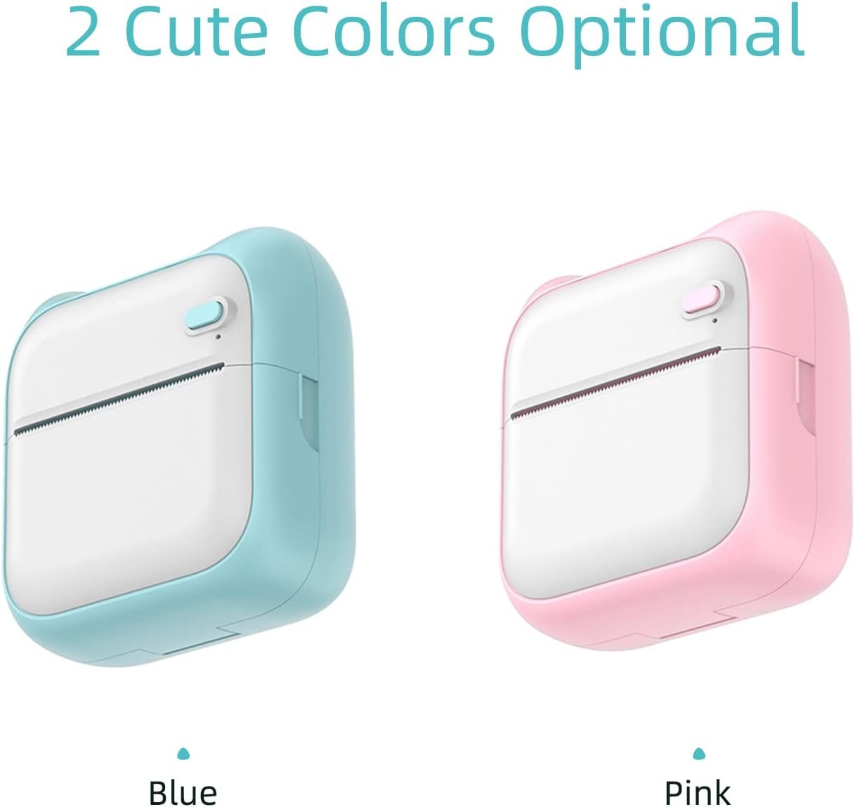 ミニポケットフォトプリンター、サーマルプリントマシン203DPIコネクテッド画像ラベルDIYクラフトリストメノノートブックジャーナル領収書紙インスタントプリンターステッカー付き10ロール付きインスタントプリンターステッカー - 이미지 3