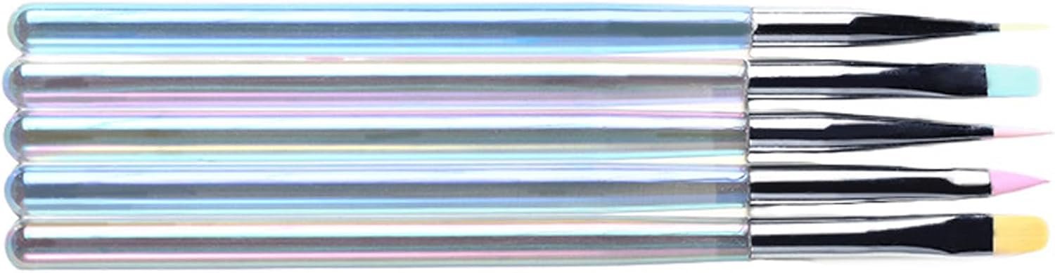 5PCSプロフェッショナルネイル正確なストライピングとディテールのためのアートブラシペンマニキュアアートアクセサリーフィンティックラインネイルブラシ