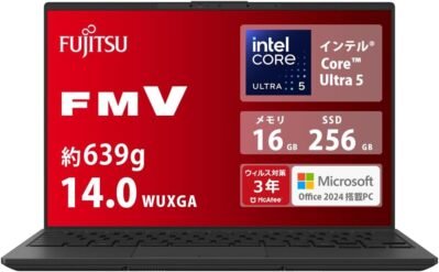[Official] Fujitsu FMV Lifebook Wu5/J3（MS Office 2024/Win 11/14.0タイプ/コアUltra 5/16GB/SSD 256GB）UHシリーズAZ_WU5J3_Z735
