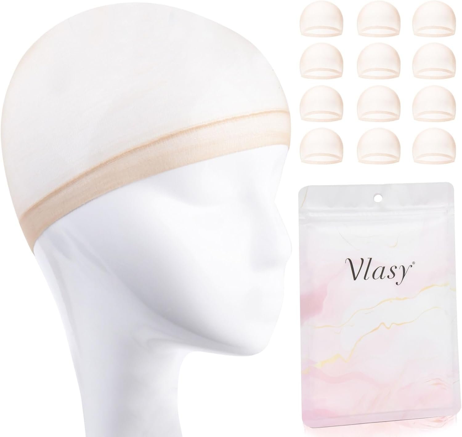 Vlasy Wigネット、HDウィッグキャップ、12のセット、フルウィッグ、メッシュ、ウィッグ、アクセサリー、HDウィッグネット、ヘアネット、ヘアバンドル用のヘアネット