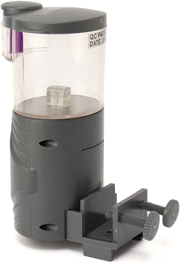 魚の自動フィーダー水槽タイマーフィッシュクッキングフィーダー給餌ツール自動魚フィッシュフィッシュフィッシュフィーチャーホリデーウィークエンドフィーダー(色:灰色、サイズ:8x6.5x16cm) - 이미지 4