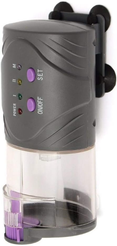 魚の自動フィーダー水槽タイマーフィッシュクッキングフィーダー給餌ツール自動魚フィッシュフィッシュフィッシュフィーチャーホリデーウィークエンドフィーダー(色:灰色、サイズ:8x6.5x16cm)