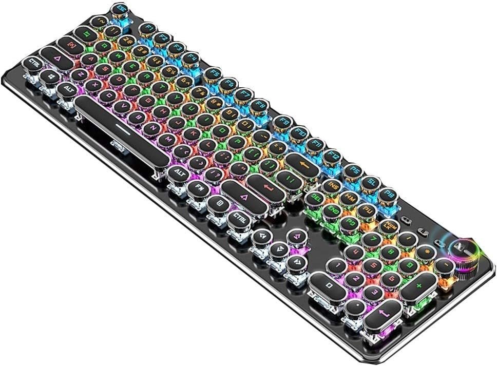 Windows用のゲームキーボード専用のキーボードPCメカニカルゲームキーボードゲームデスクトップラップトップキーボード有線キーボード(色:メタルブラック - ノブ)