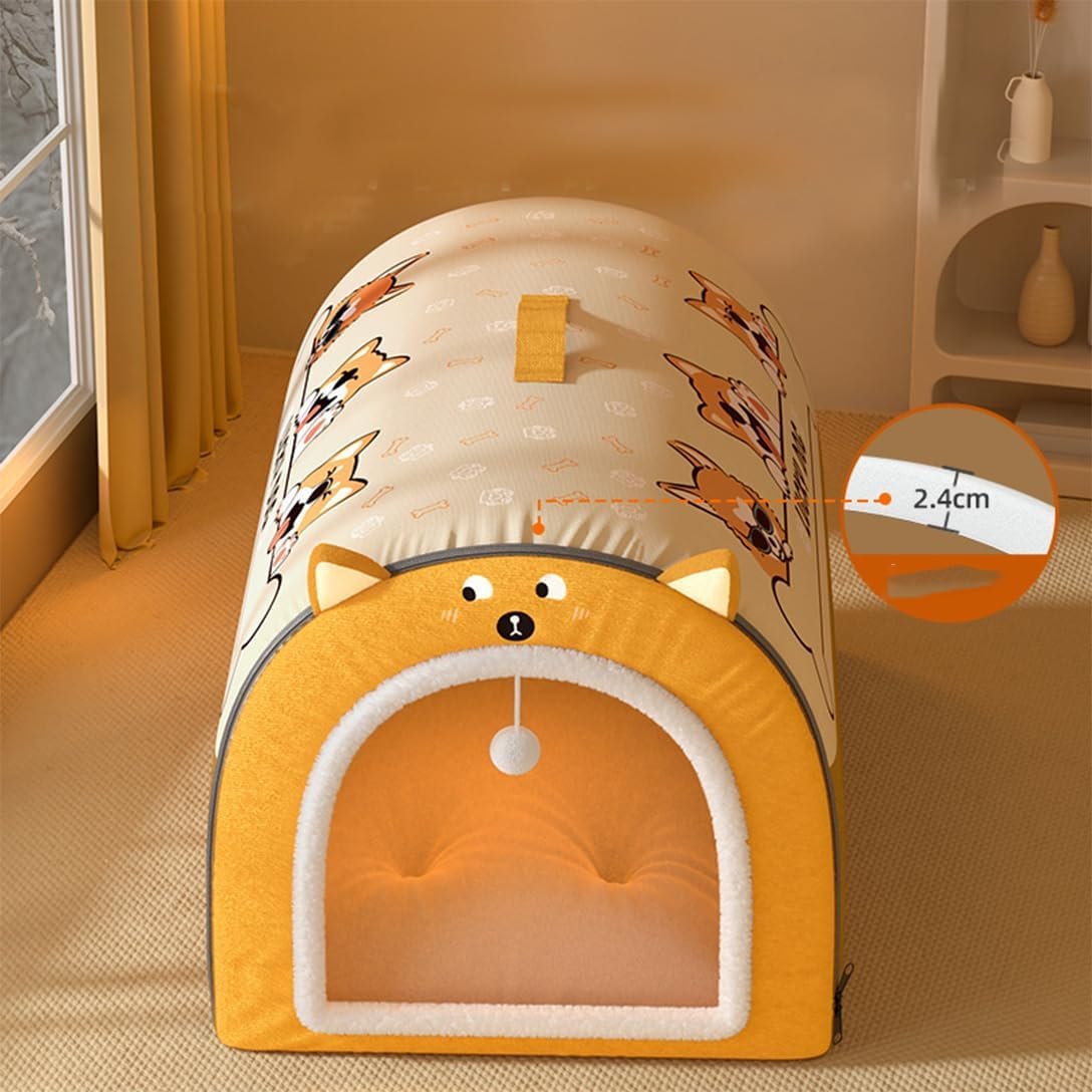 犬のベッド、犬小屋、猫の家、ペットベッド、ペットハウス、ドーム型、ペットクッション、犬と猫用、寝室、サーマル、暖かい、取り外し可能、ペット用品、ふわふわ、洗濯物、冬、滑り止め、滑り止め、保護 - 이미지 5