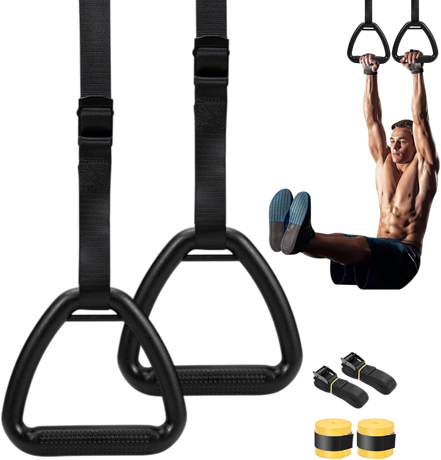 チンニングリング、滑り止め、滑り止めホームプルアップ、家庭ジム家庭ジムワークアウトカーディオ - 이미지 9