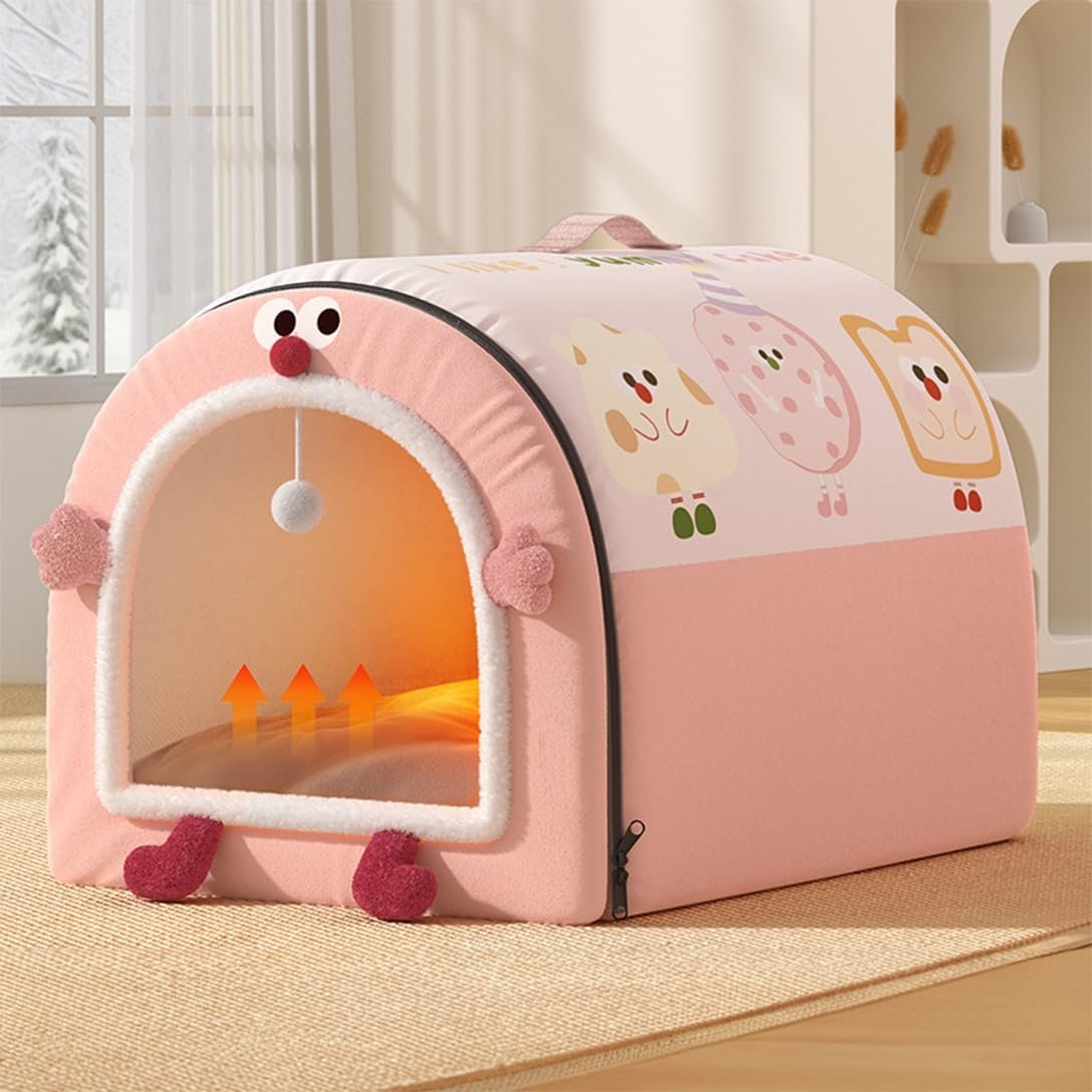 犬のベッド、犬小屋、猫の家、ペットベッド、ペットハウス、ドーム型、ペットクッション、犬と猫用、寝室、サーマル、暖かい、取り外し可能、ペット用品、ふわふわ、洗濯物、冬、滑り止め、滑り止め、保護