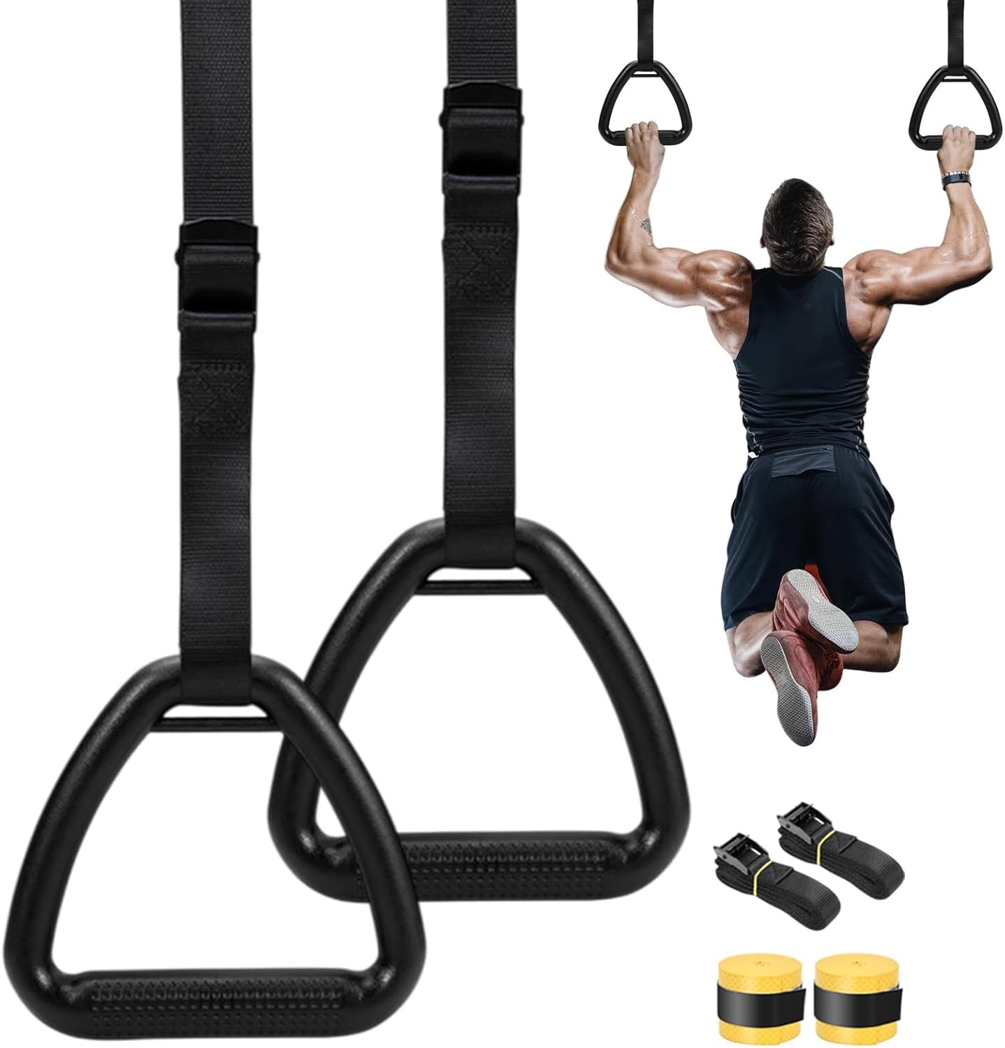 チンニングリング、滑り止め、滑り止めホームプルアップ、家庭ジム家庭ジムワークアウトカーディオ - 이미지 7