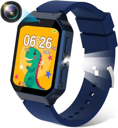 子供の腕時計、1.69インチ（高さ400,000ピクセル）、子供、女の子、男の子、おもちゃ、ペドメーター、セルフィー、レコーディング、音楽再生、英語学習カード、オーディオブック、32種類のゲーム、
