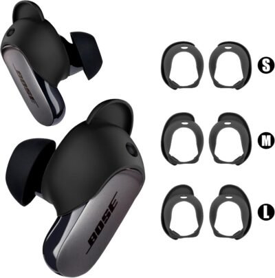 セルチャネオン3ペア】ボーズQuietComfort Ultra Earbuds Anti Slip Drop Proof Bose QuietComfort Ultra Earbuds Earbud Cap Sml Blackのためのイヤホンのヒント