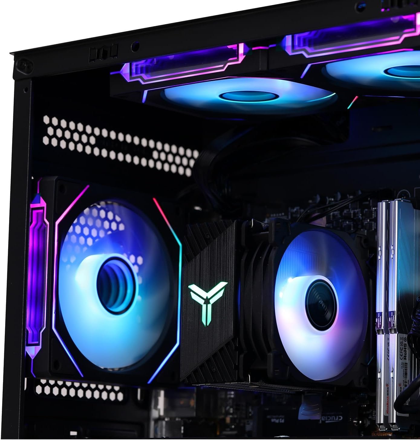 MXZ Gaming PC Computer R5 7500F、RTX4060、8GB*2 DDR4、NVME 1 T、B650、6RGBファン、Windows 11 Proの使用準備完了、ゲーマーデスクトップコンピューター(R5 7500F | RTX4060) - 이미지 2