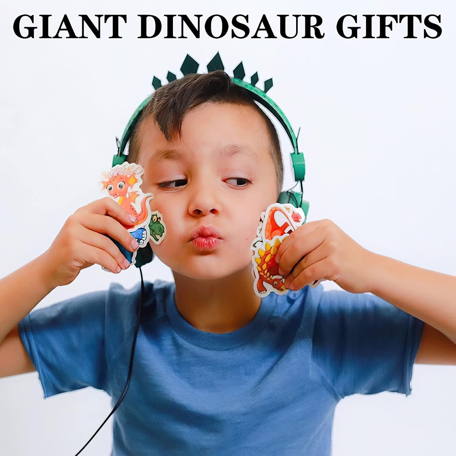 Charlxee Kidsヘッドフォン恐竜の有線ヘッドセットは、マイクを組み合わせた男の子と女の子のためのヘッドセット&オン/オーバーイヤーHDステレオナイロンケーブルを備えたオンライン学習学校タブレット用(緑) - 이미지 8