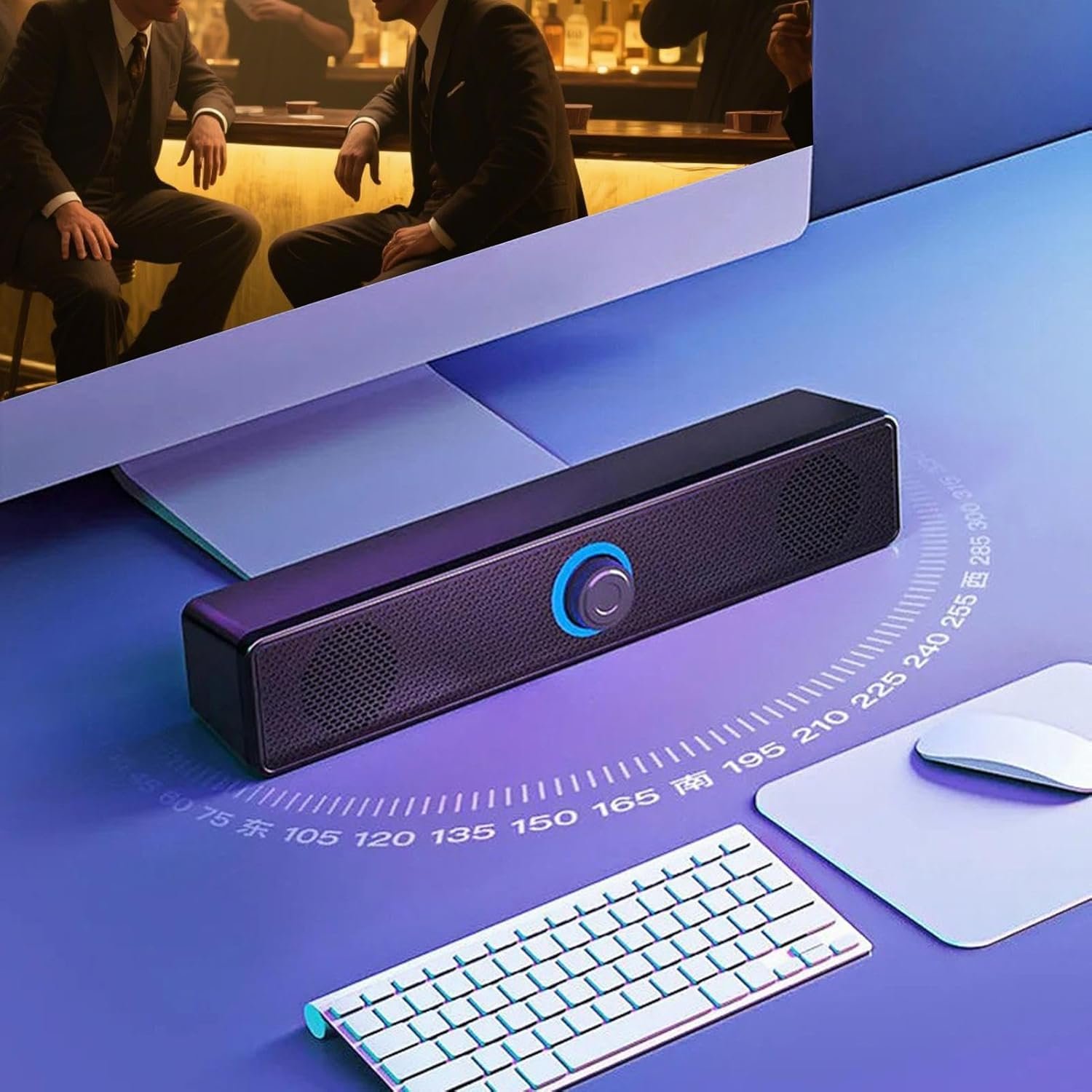 ホームオーディオサウンドバー - 自動ボリュームブーストスピーカー、プロジェクターゲーム用ワイヤレスディープベースサウンドシステムPC TVラップトップデスクトップ - 이미지 3