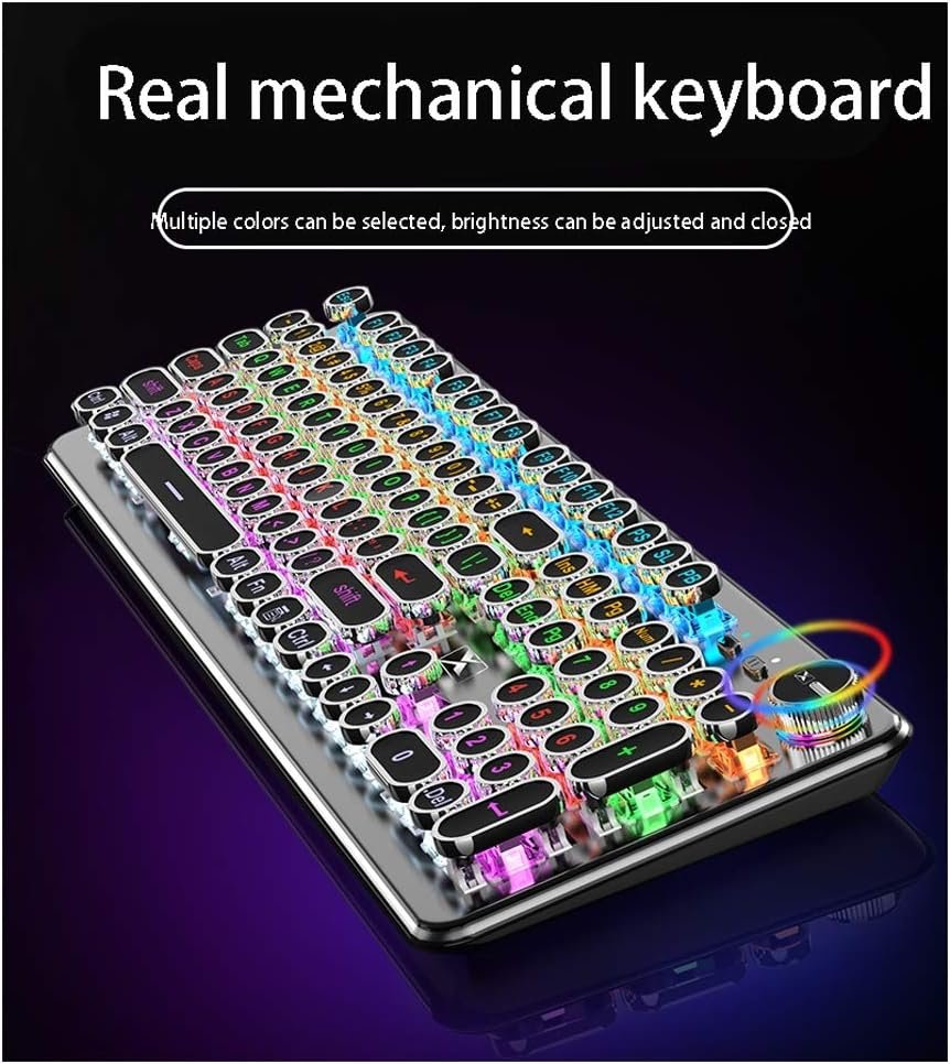 Windows用のゲームキーボード専用のキーボードPCメカニカルゲームキーボードゲームデスクトップラップトップキーボード有線キーボード(色:メタルブラック - ノブ) - 이미지 5