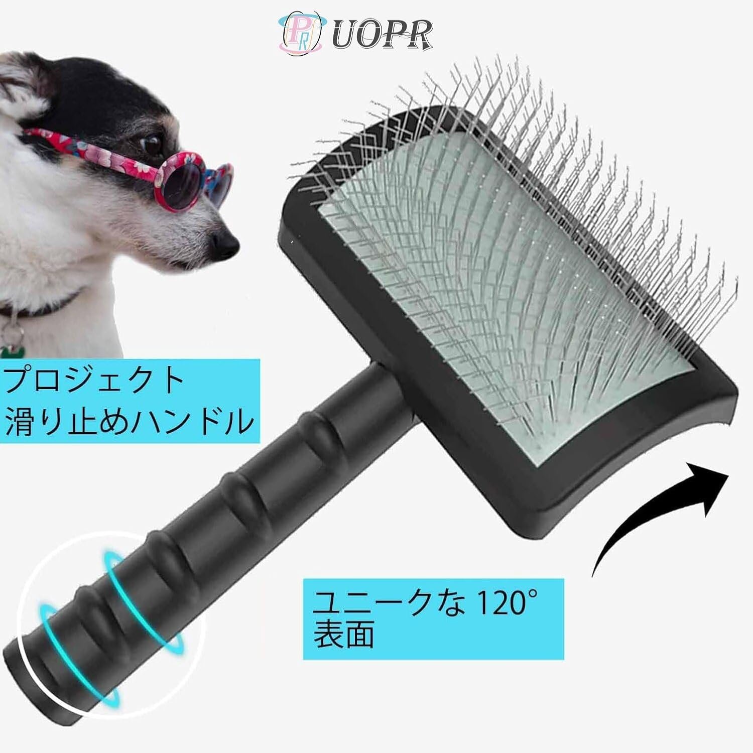 犬用のハードスリッカーブラシ - 大きな犬のための余分な長いピンスリッカーブラシペットグルーミングワイヤーブラシとヘア切断 - 이미지 3