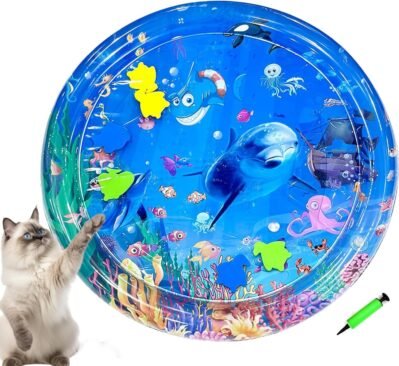 猫用の水マット、犬用の水マット、猫、猫、猫、猫のおもちゃ、猫、マット、水遊びマット、ペットプレイ、厚い感覚水遊びマット、猫用のクールなマット、冷却マット、冷却シート、リフレッシュ、病気