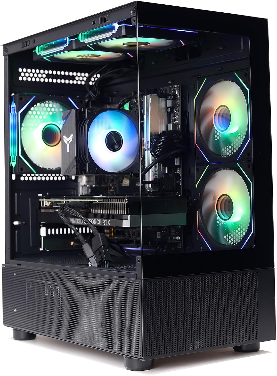 MXZ Gaming PC Computer R5 7500F、RTX4060、8GB*2 DDR4、NVME 1 T、B650、6RGBファン、Windows 11 Proの使用準備完了、ゲーマーデスクトップコンピューター(R5 7500F | RTX4060)