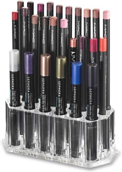 ColorFylcoco COSMETIC STORAGE LARTY CAPIRY MAKEUP PENCIL PEN STAND 26ポケットペンホルダーリップライナーアイライナーメイクアップブラシストレージアクリルホルダーアクリルスタンド
