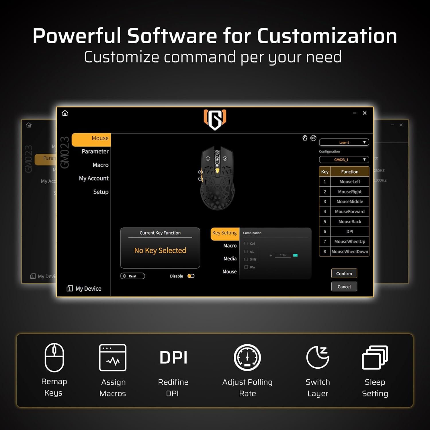 LTC GM023トライモードワイヤレスゲーミングマウス、79G超軽量ハニカム人間工学的ゲーミングマウス、PAW3104センサー、6ステージDPI 4800、6プログラム可能なボタン、プロフェッショナルソフトウェア - 이미지 6