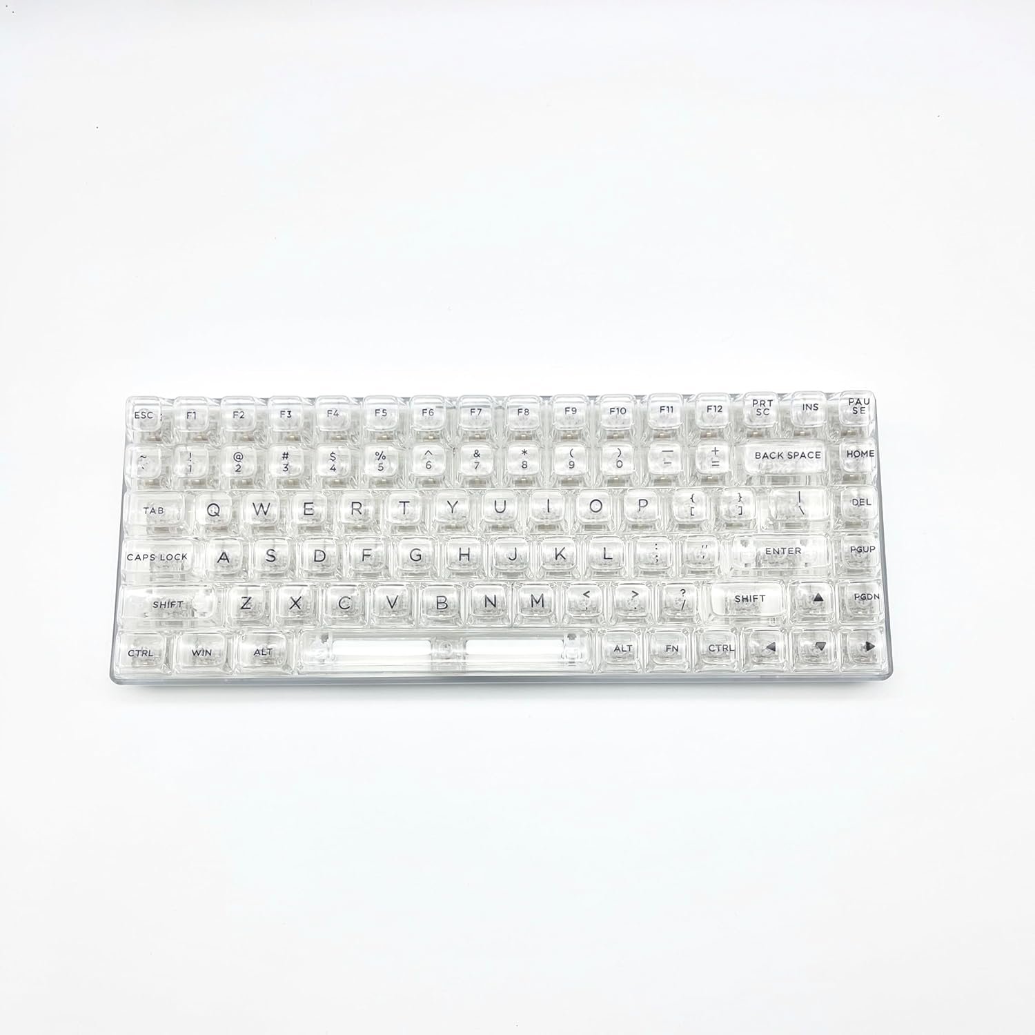 Rotisnar x eweadn V80クリスタル透明機械キーボード、84キー75%レイアウト、3モードワイヤレス接続、Bluetooth/2.4g/Type-Cワイヤレスキーボード、ホットスワップ互換、RGBライト、Mac/Win