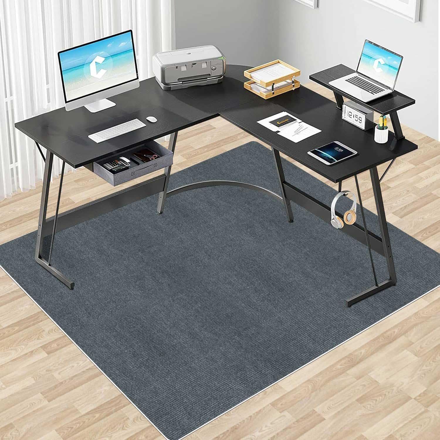 (Amazon Limited Brand)デスクチェアマット、ゲームチェアマット、ダイニングマット、HDMOD、床保護マット、特大サイズ70.9 x 55.1インチ(180 x 140 cm)、抗菌、カビ、非滑り、非滑り、