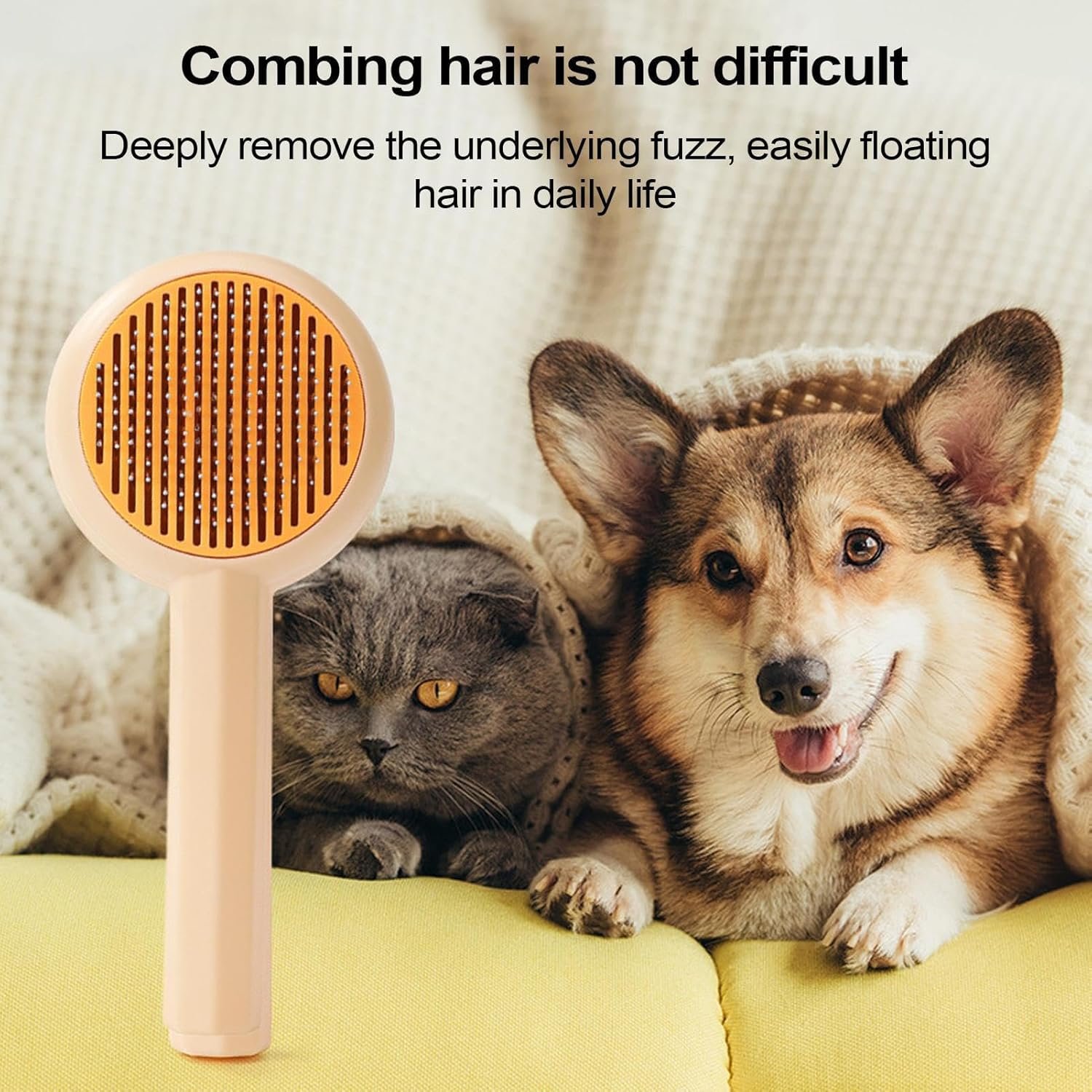 犬用脱毛ブラシ、優しい犬のもつれ解消コーム -ペットグルーミング用品、子猫ハムスター子犬猫用多機能デマットマッサージコーム - 이미지 7