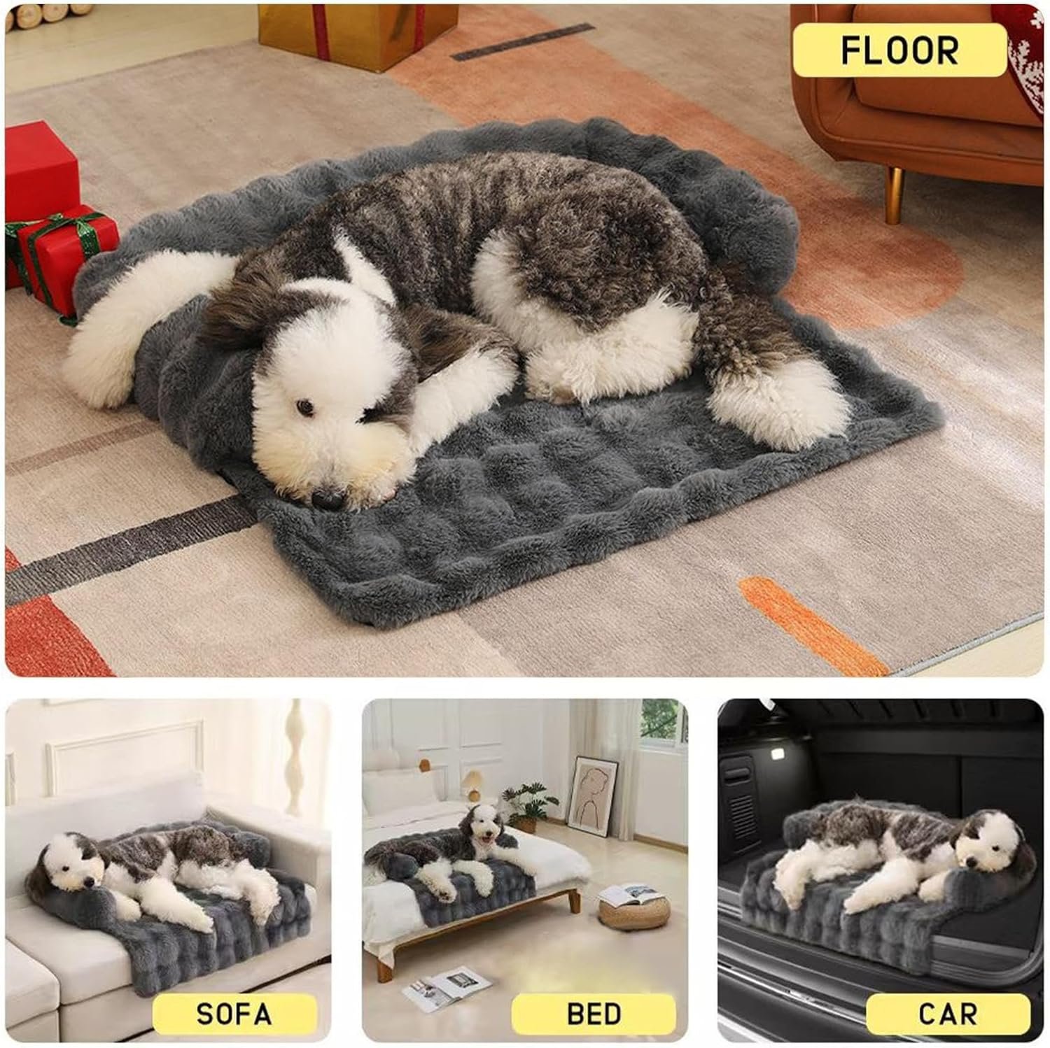 犬のカウチを落ち着かせる -ペットソファプロテクター、洗える家具マット | 快適な屋内休憩ソリューション、居心地の良い夜の睡眠プレイエリアベッドルームリビングルームを備えた取り外し可能なペットベッド毎日のリラクゼーションに使用 - 이미지 5