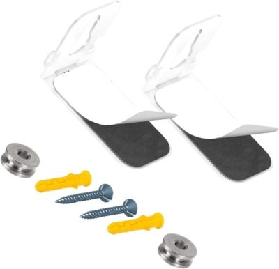 ホワイトサウンドバー壁取り付けハードウェアセットスピーカーの互換性20ポンドのサウンドバーウォールマウントキットインストールマニュアルが含まれています