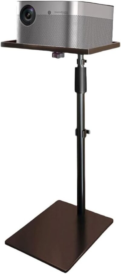 フロアプロジェクタースタンドマウントトレイ、高さ調整可能85〜120cm、壁マウントに近いモノポッド、金属構造ベース、しっかりとした安定性、スペース節約、約6kg、オフィス、ホームに最適な負荷容量