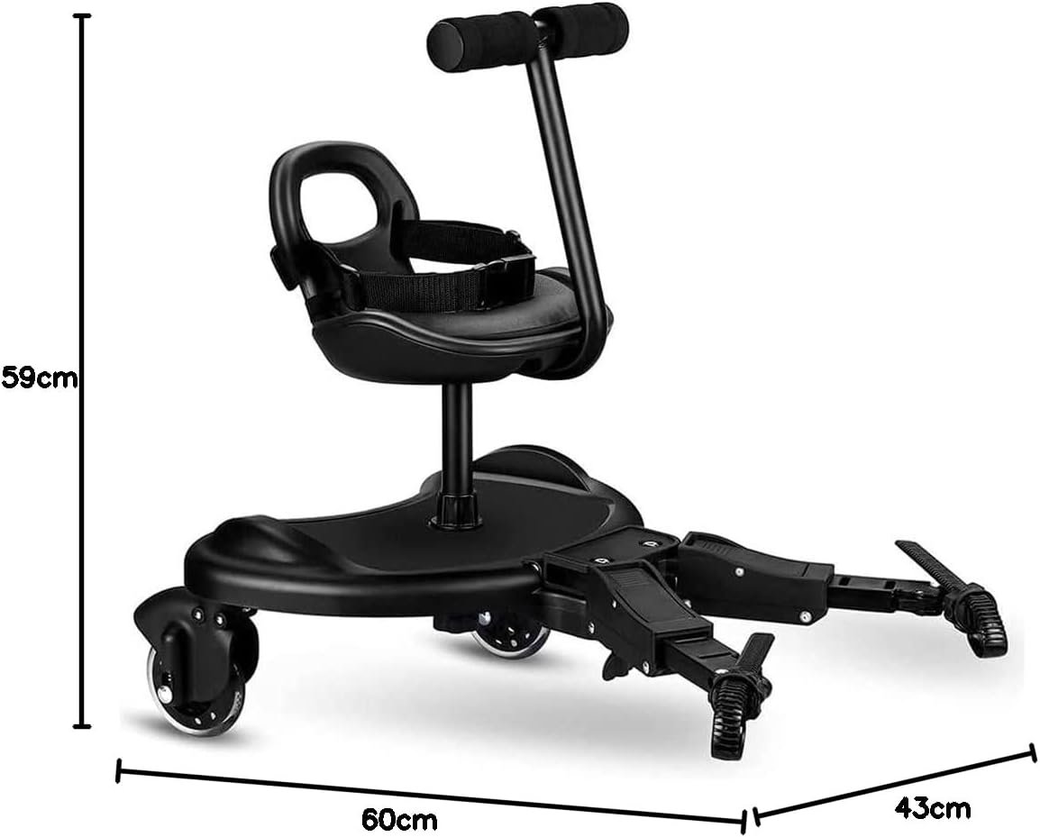 ティミランドベビーベビーカーステップ、取り外し可能なボード、負荷容量55.1ポンド(25 kg)、子供用、2席、補助ペダル、スタンディングプレート、シート、ベビーカー部品、アダプター、リムーバブル、子供に適しています。 - 이미지 8