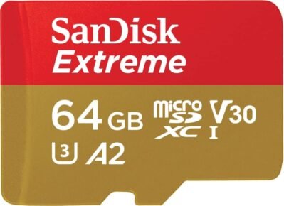 Sandisk Extreme MicroSDXC UHS-Iメモリカード64 GB ActionCams and Drones + Adapter + Rescuepro Deluxe（最大170 MB/s、A2、クラス10、U3、V30）