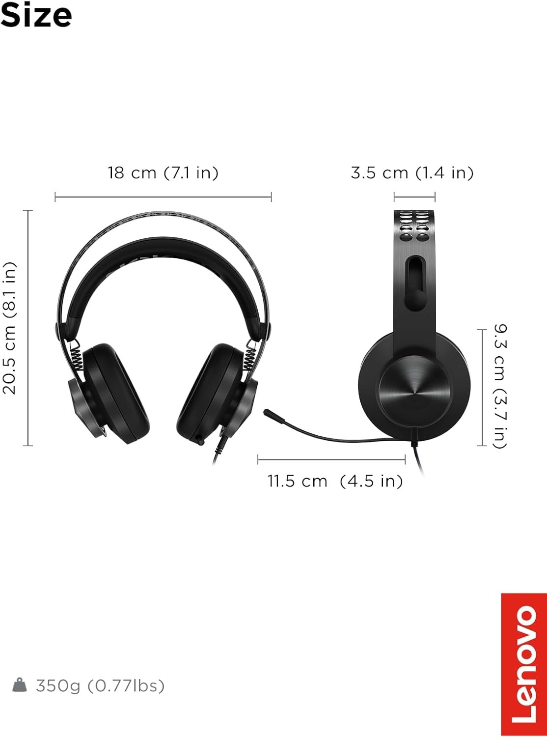 Lenovo Legion H500 Pro 7.1サラウンドサウンドゲーミングヘッドセット、ノイズキャンセルマイク、メモリフォーム&PUレザーイヤーカップ、ステンレススチールヘッドバンド、PC、PS4、Xbox One、Nintendo Switch、GXD0T69864、Black - 이미지 10